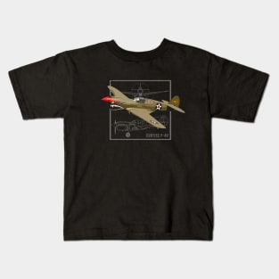 Curtiss P-40 Warhawk | WW2 Fighter Plane Kids T-Shirt